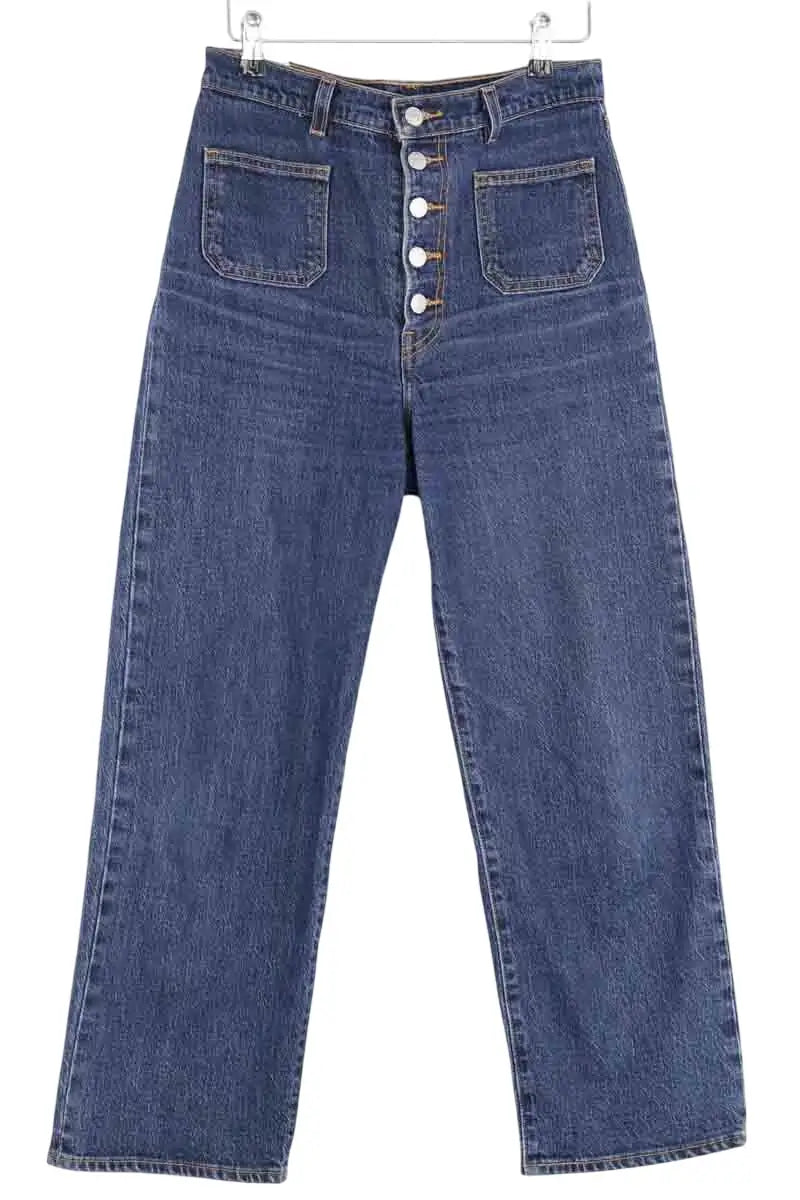 Jean droit Levi's Ribcage straight ankle Bleu en Coton, taille XS - Seconde Main