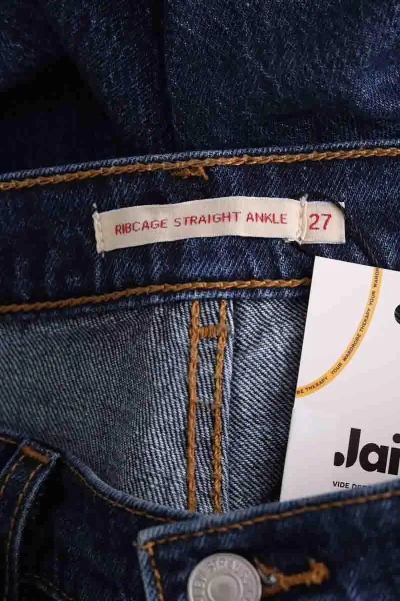 Jean droit Levi's Ribcage straight ankle Bleu en Coton
