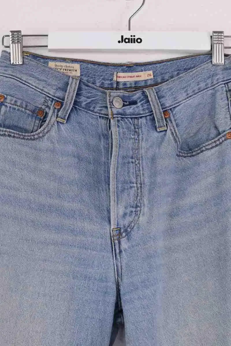 Jean droit Levi's Ribcage straight ankle Bleu en Coton
