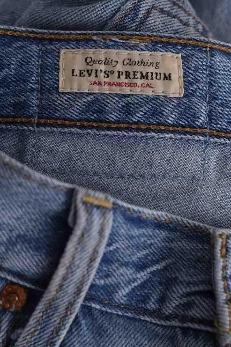 Jean droit Levi's Ribcage straight ankle Bleu en Coton