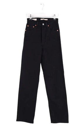 Jean droit Levi's Ribcage straight ankle Noir en Coton, taille XS - Seconde Main