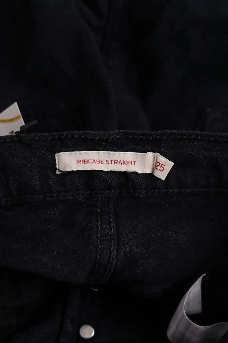 Jean droit Levi's Ribcage straight Noir en Coton
