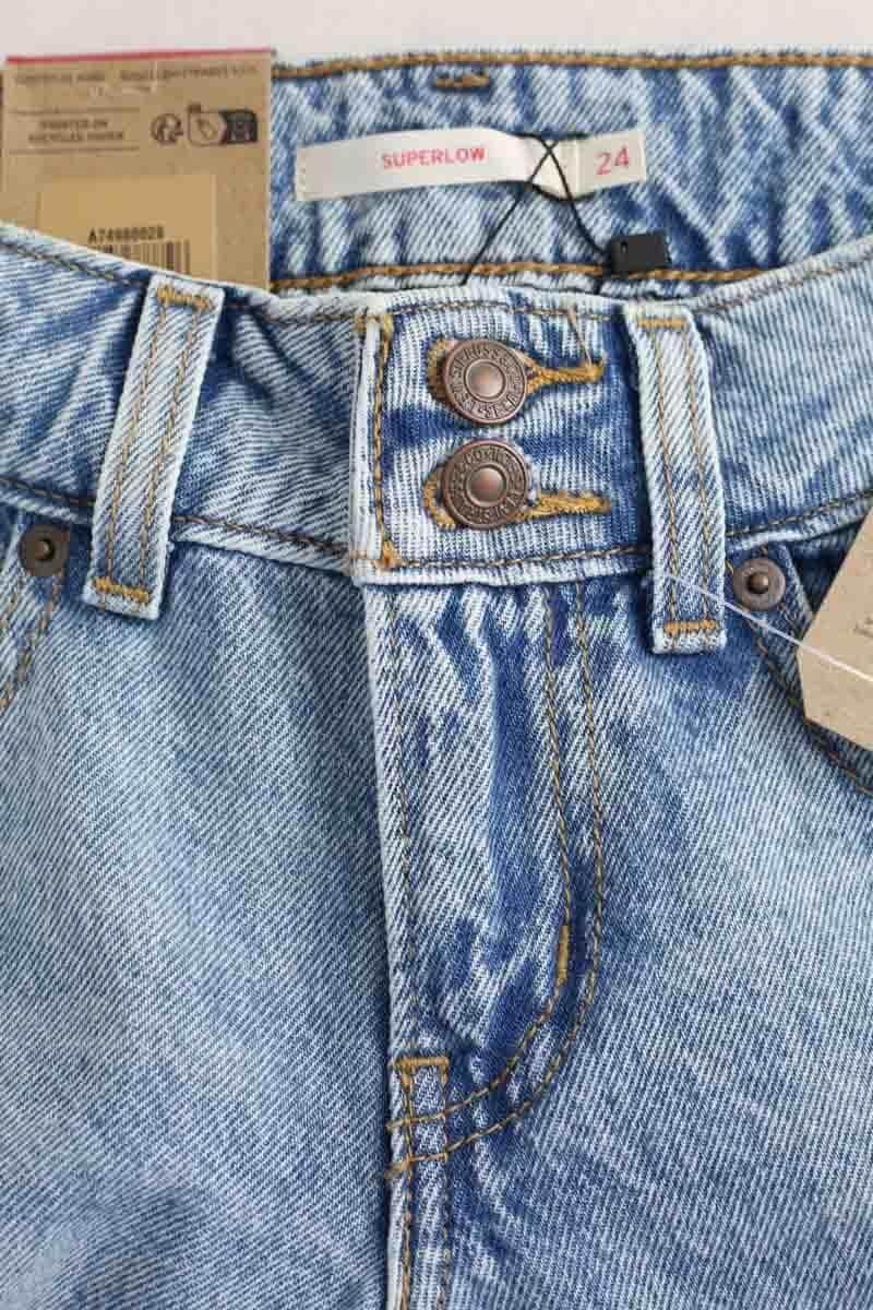 Jean droit Levi's Superlow Bleu en Coton