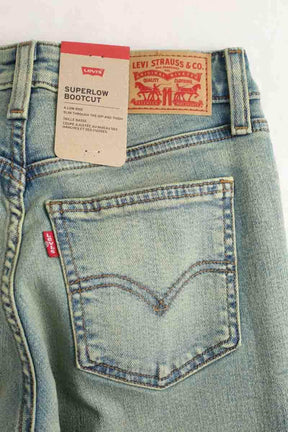 Jean droit Levi's Superlow boot Bleu en Coton
