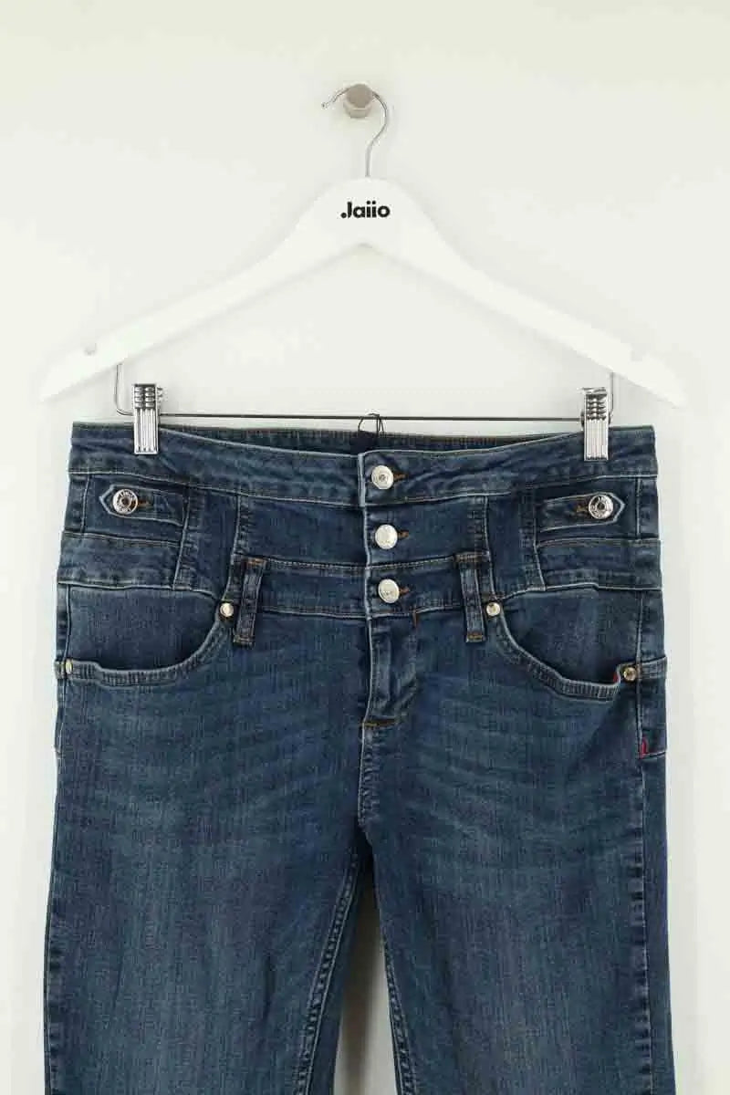 Jean droit Liu Jo Bleu en Coton - élasthanne