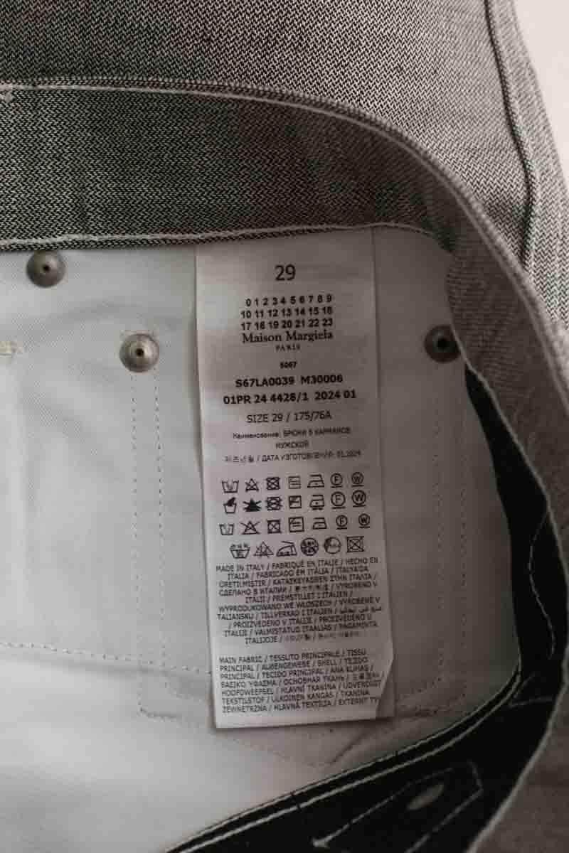 Jean droit Maison Martin Margiela Gris en Coton