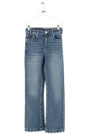 Jean droit Maje Bleu en Coton, taille XS - Seconde Main