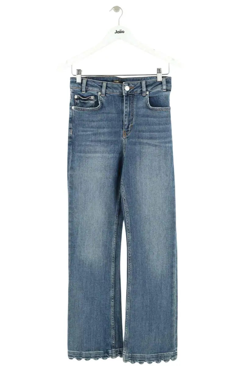 Jean droit Maje Bleu en Coton, taille XS - Seconde Main