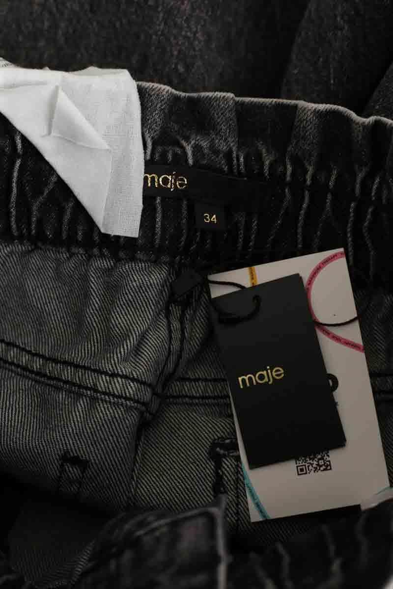 Jean droit Maje Noir en Coton