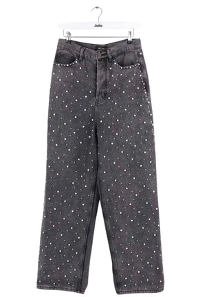 Jean droit Mes Demoiselles Gris en Coton, taille XS - Seconde Main