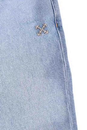 Jean droit Off White Bleu en Coton