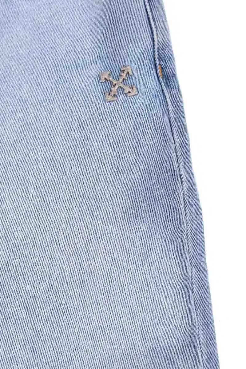 Jean droit Off White Bleu en Coton