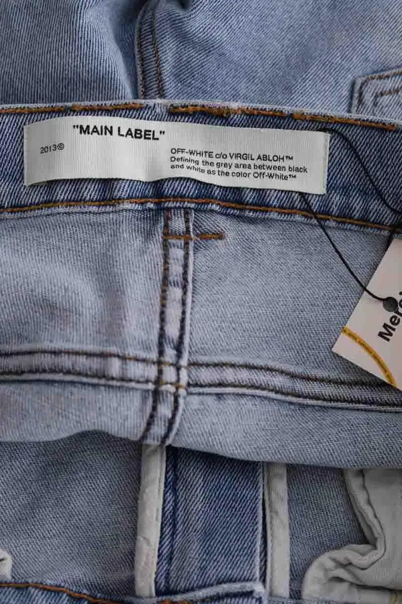 Jean droit Off White Bleu en Coton