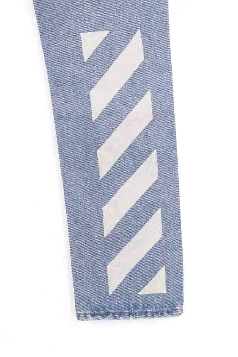 Jean droit Off White Bleu en Coton