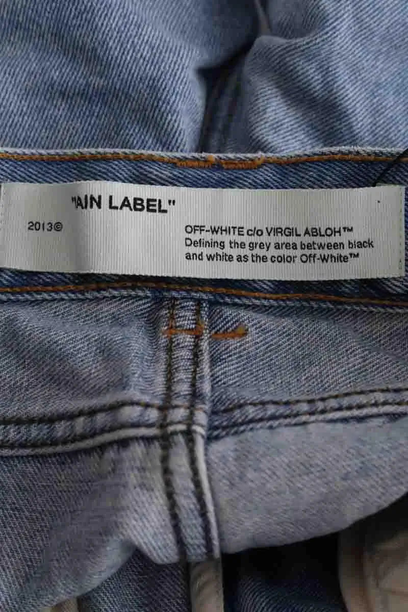Jean droit Off White Bleu en Coton