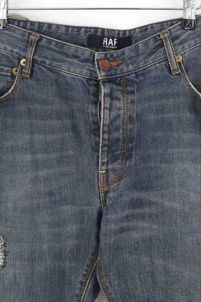 Jean droit Raf Simons Bleu en Coton