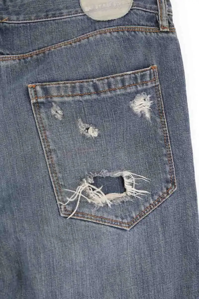 Jean droit Raf Simons Bleu en Coton