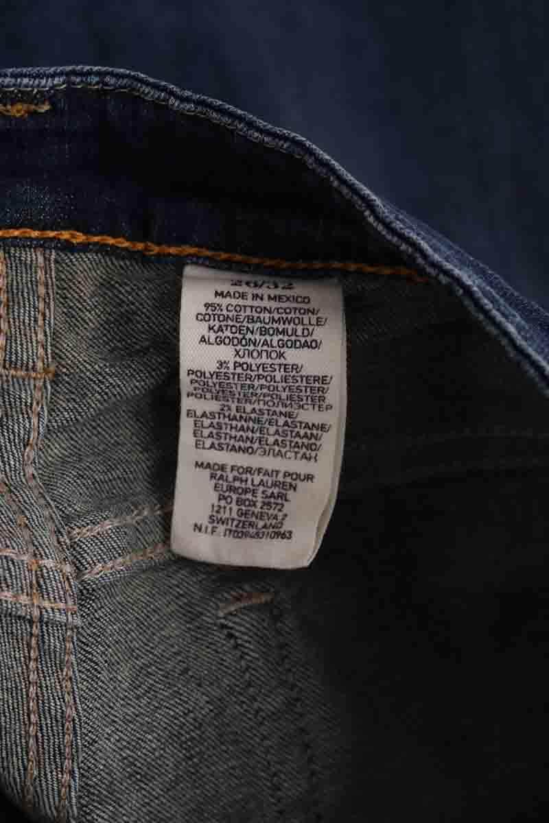 Jean droit Ralph Lauren Bleu en Coton