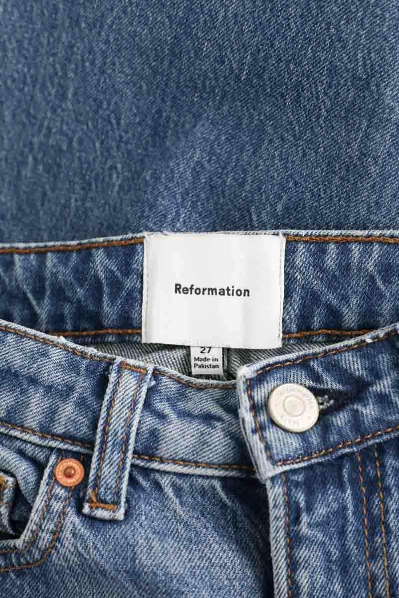 Jean droit Reformation Bleu en Coton