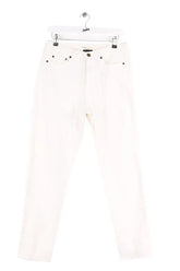 Jean droit Saint Laurent Blanc en Coton - élasthanne, taille L - Seconde Main