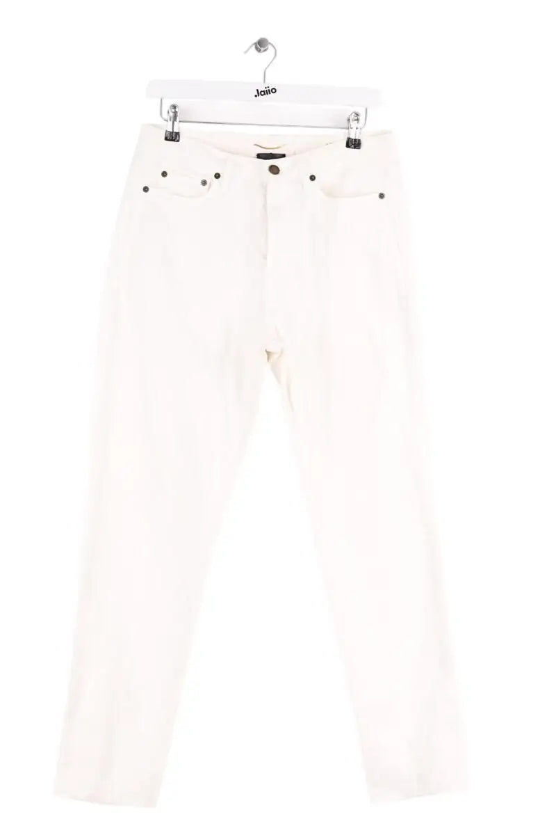 Jean droit Saint Laurent Blanc en Coton - élasthanne, taille L - Seconde Main