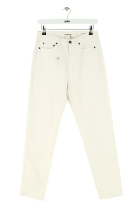 Jean droit Saint Laurent Blanc en Coton, taille L - Seconde Main