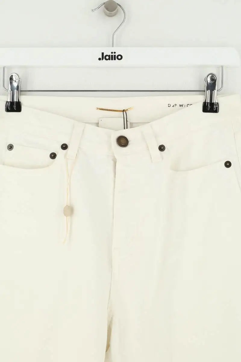 Jean droit Saint Laurent Blanc en Coton