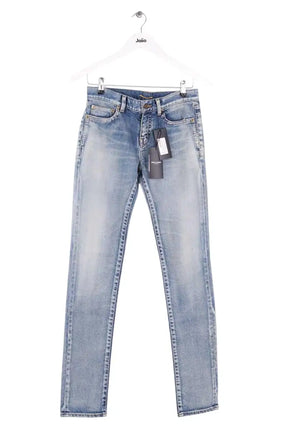 Jean droit Saint Laurent Bleu en Coton, taille XS - Seconde Main