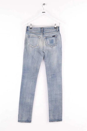 Jean droit Saint Laurent Bleu en Coton