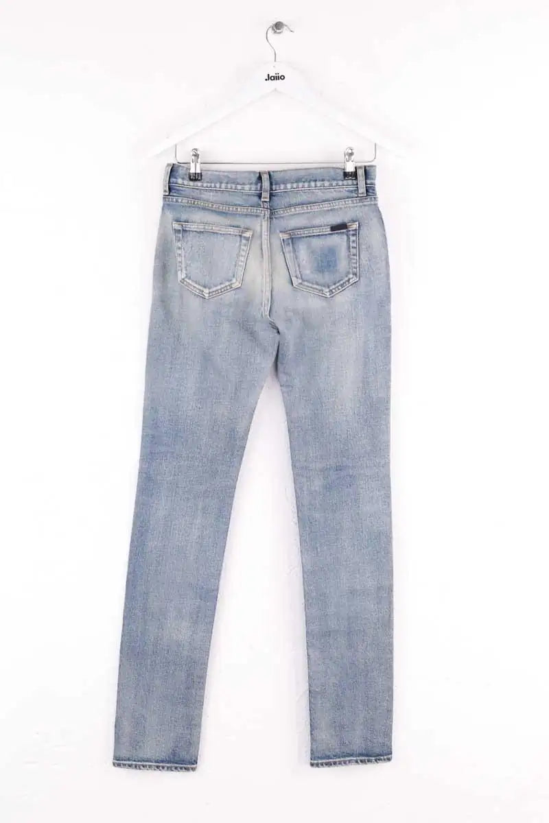 Jean droit Saint Laurent Bleu en Coton