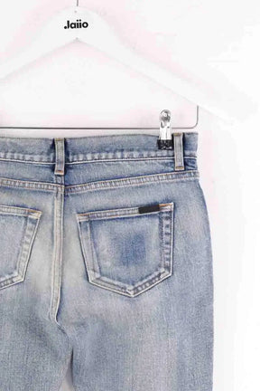 Jean droit Saint Laurent Bleu en Coton