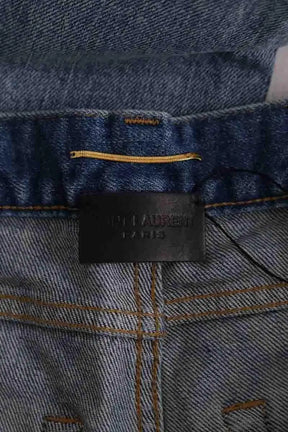 Jean droit Saint Laurent Bleu en Coton
