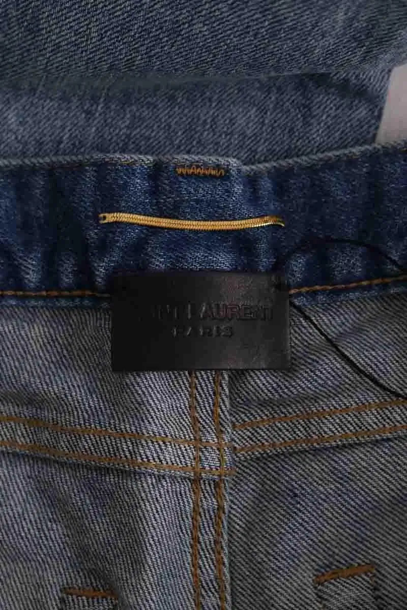 Jean droit Saint Laurent Bleu en Coton