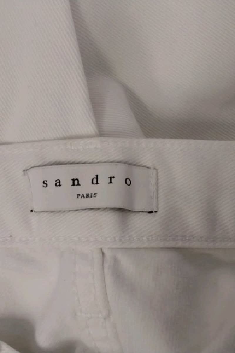 Jean droit Sandro Blanc en Coton