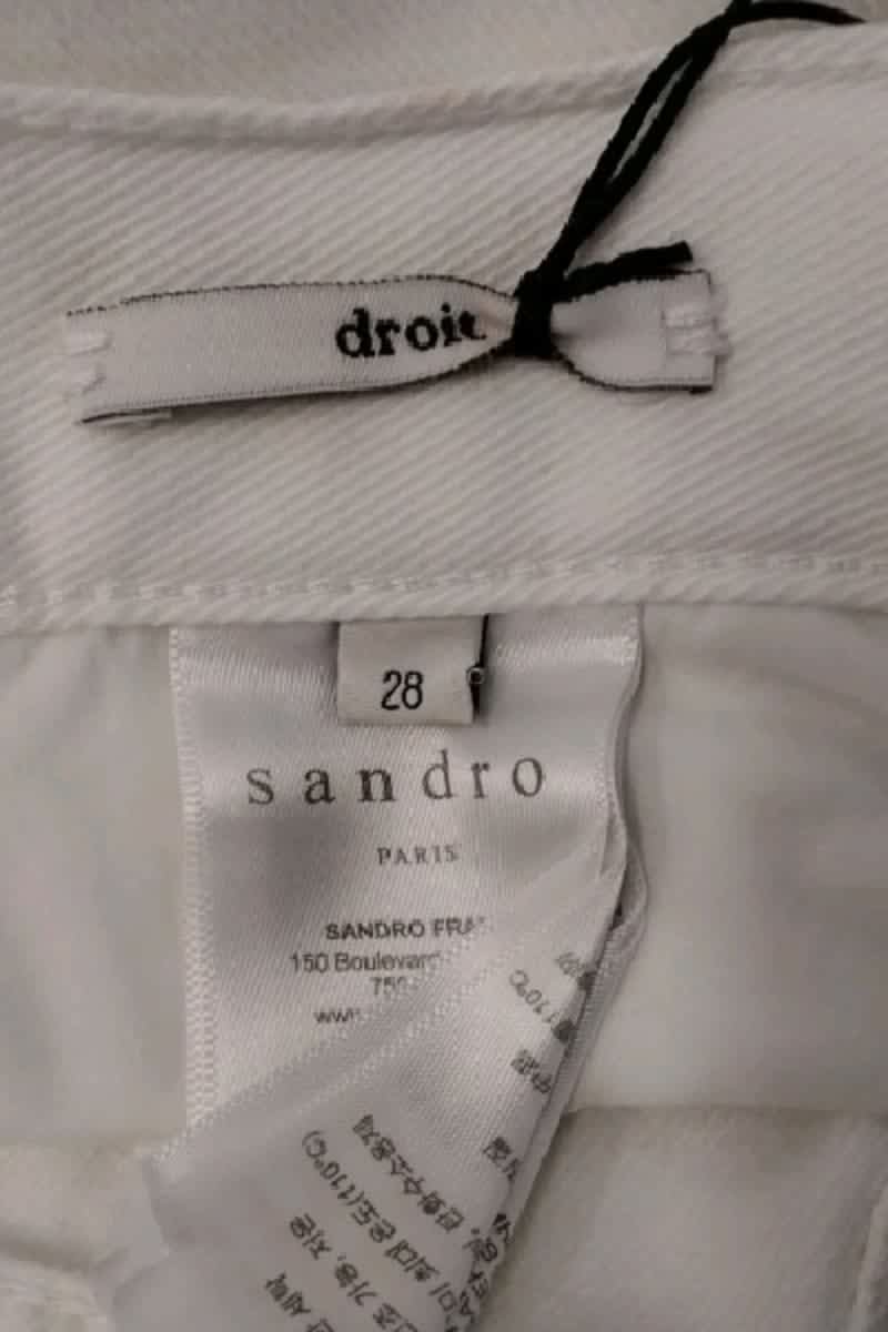 Jean droit Sandro Blanc en Coton