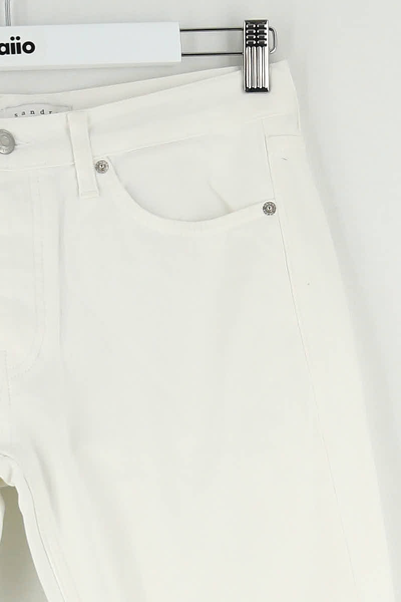 Jean droit Sandro Blanc en Coton