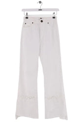 Jean droit Sandro Blanc en Coton, taille XS - Seconde Main