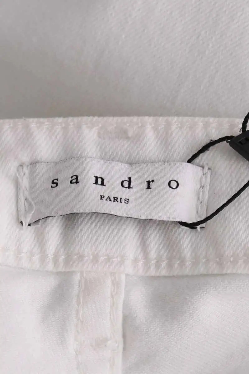 Jean droit Sandro Blanc en Coton