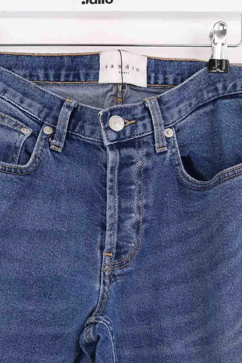 Jean droit Sandro Bleu en Coton