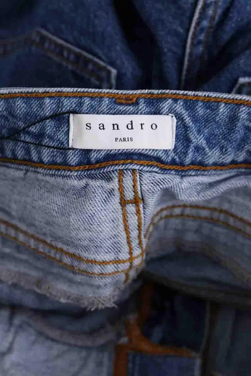 Jean droit Sandro Bleu en Coton