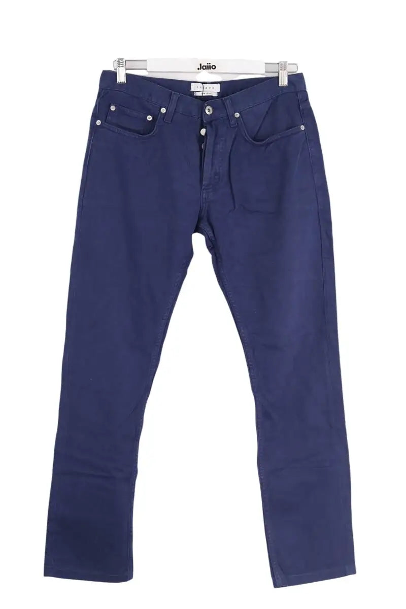 Jean droit Sandro Marine en Coton, taille XL - Seconde Main