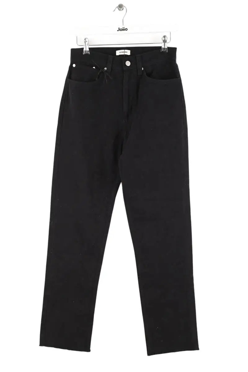 Jean droit Sandro Noir en Coton, taille S - Seconde Main