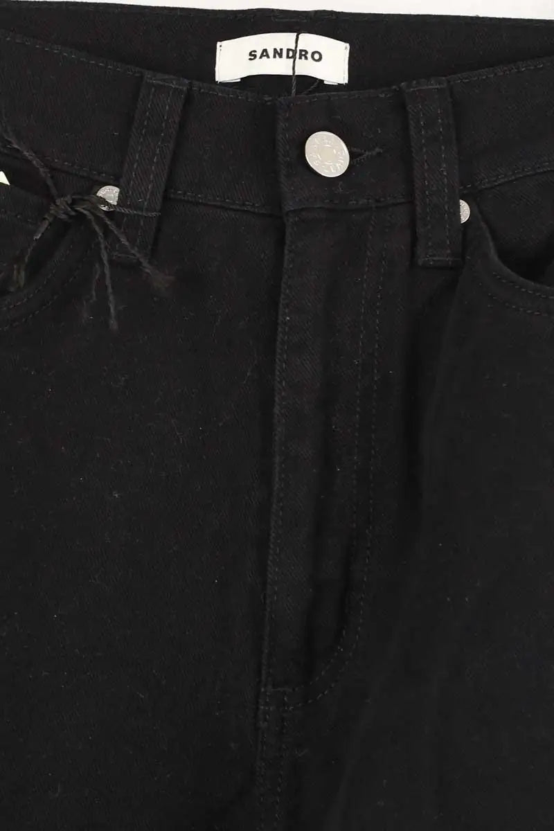 Jean droit Sandro Noir en Coton