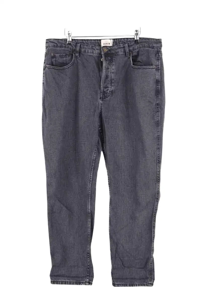 Jean droit Sézane Anthracite en Coton, taille XXXL - Seconde Main