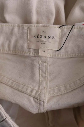 Jean droit Sézane Beige en Coton