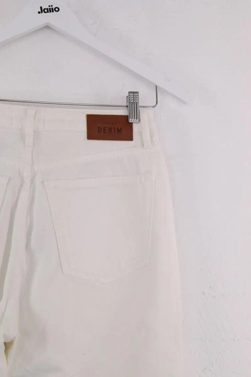 Jean droit Sézane Blanc en Coton