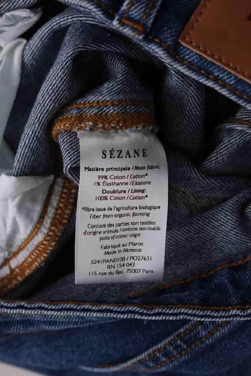 Jean droit Sézane Bleu en Coton