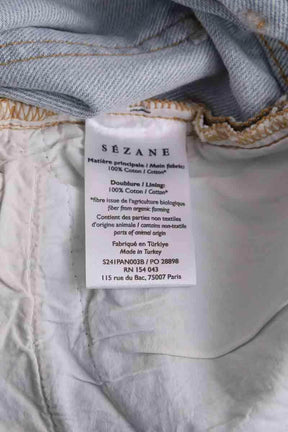 Jean droit Sézane Bleu en Coton