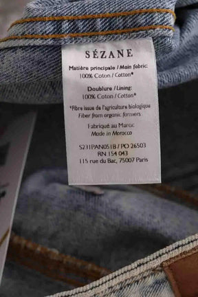 Jean droit Sézane Bleu en Coton