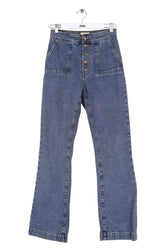 Jean droit Sézane Bleu en Coton, taille M - Seconde Main